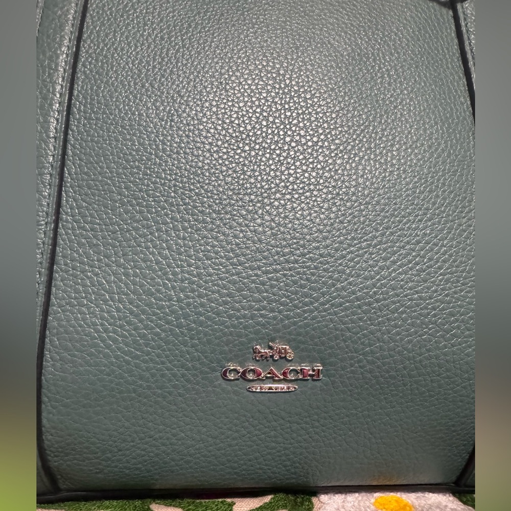 Coach Green Leather shoulder Tote Bag May - Picture 5 of 12